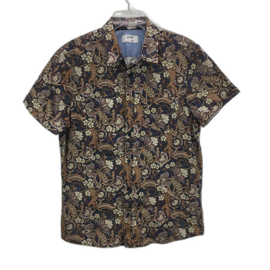 Maddox 100% Cotton Navy Paisley Patterned SSleeve Casual Shirt Mens Size M NEW