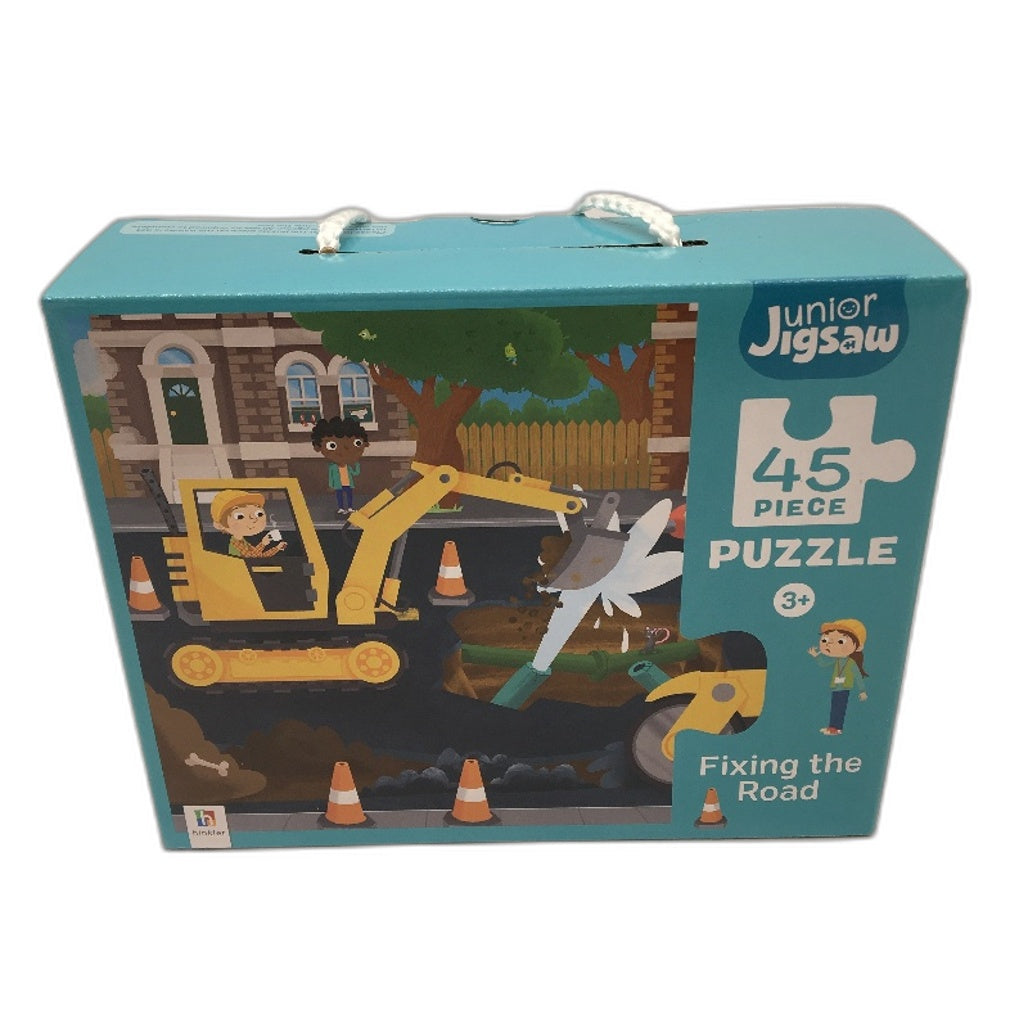 Hinkler Childrens Earthmoving Fixing The Road 45 Piece Jigsaw Puzzle Ages 3+ NEW