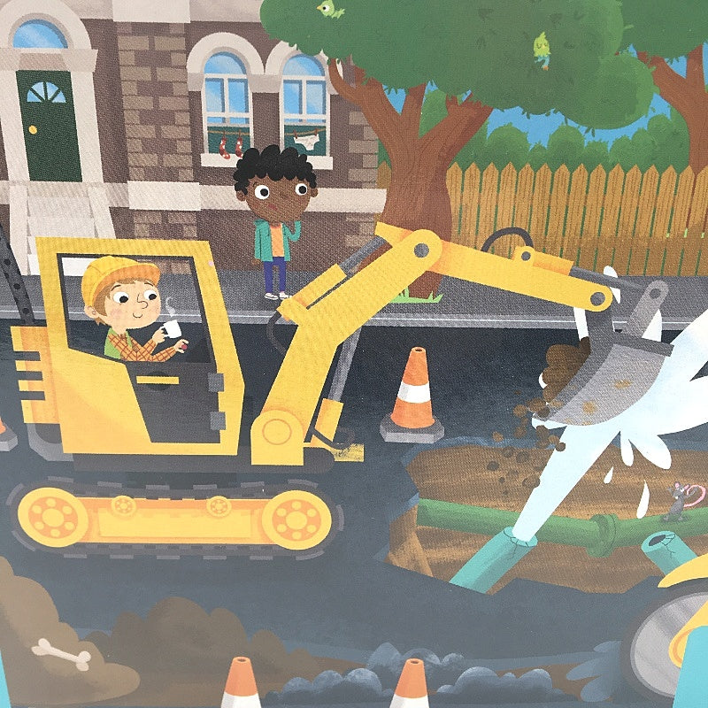 Hinkler Childrens Earthmoving Fixing The Road 45 Piece Jigsaw Puzzle Ages 3+ NEW