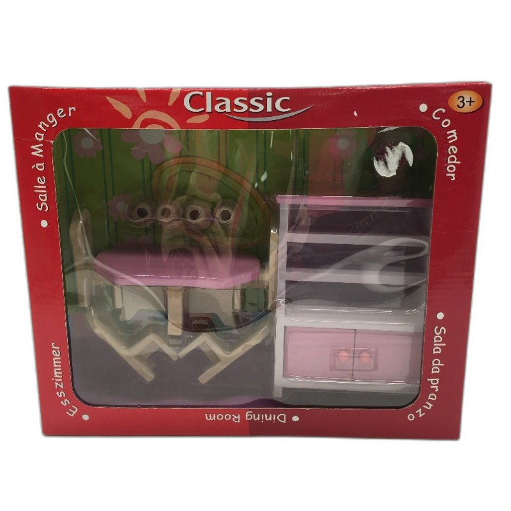 Classic Toys Inc Wooden Dining Room Doll House Furniture Pack Ages 3+ NEW