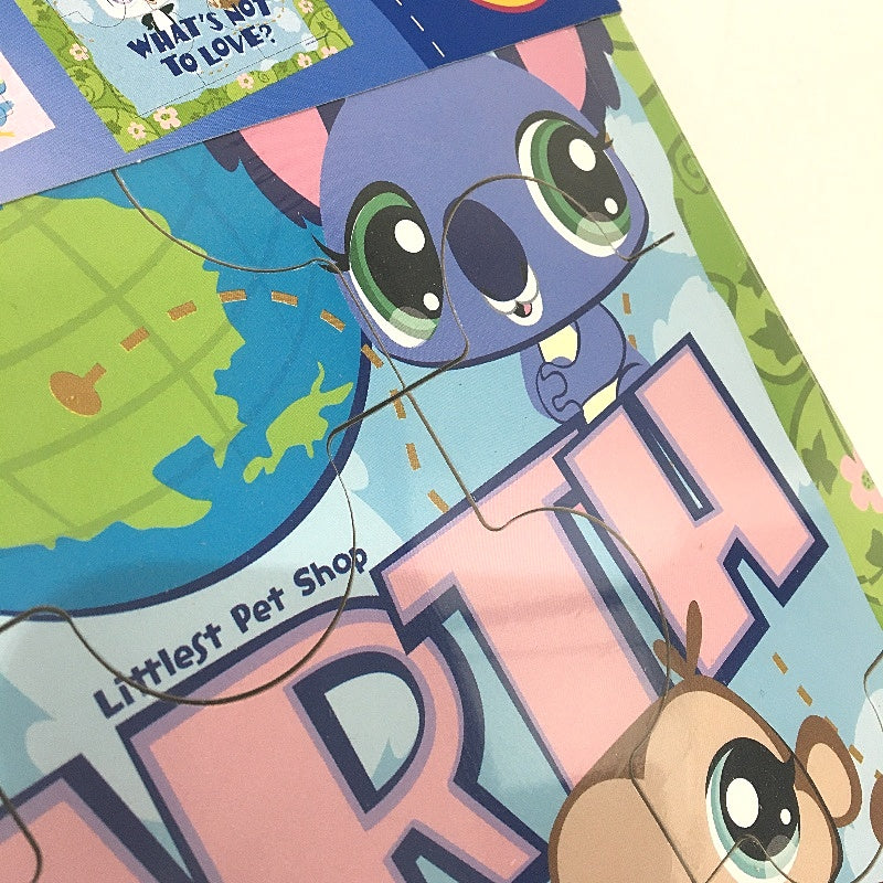 Littlest Pet Shop 2 Pack Wood Jigsaw Puzzles Playin' Pets & Earth  Ages 3+ NEW