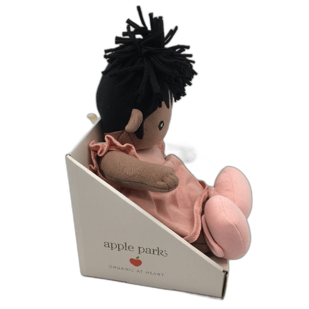 Apple Park Kids 100% Organic Cotton Mia Dusty Rose Muslin Soft Doll Ages 3+ NEW
