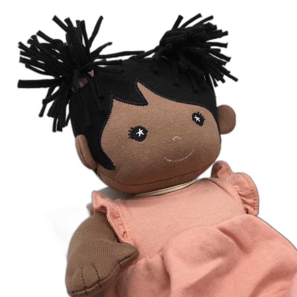 Apple Park Kids 100% Organic Cotton Mia Dusty Rose Muslin Soft Doll Ages 3+ NEW