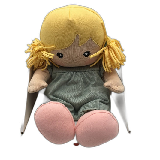 Apple Park Kids 100% Organic Cotton Chloe In Sage Muslin Soft Doll Ages 3+ NEW
