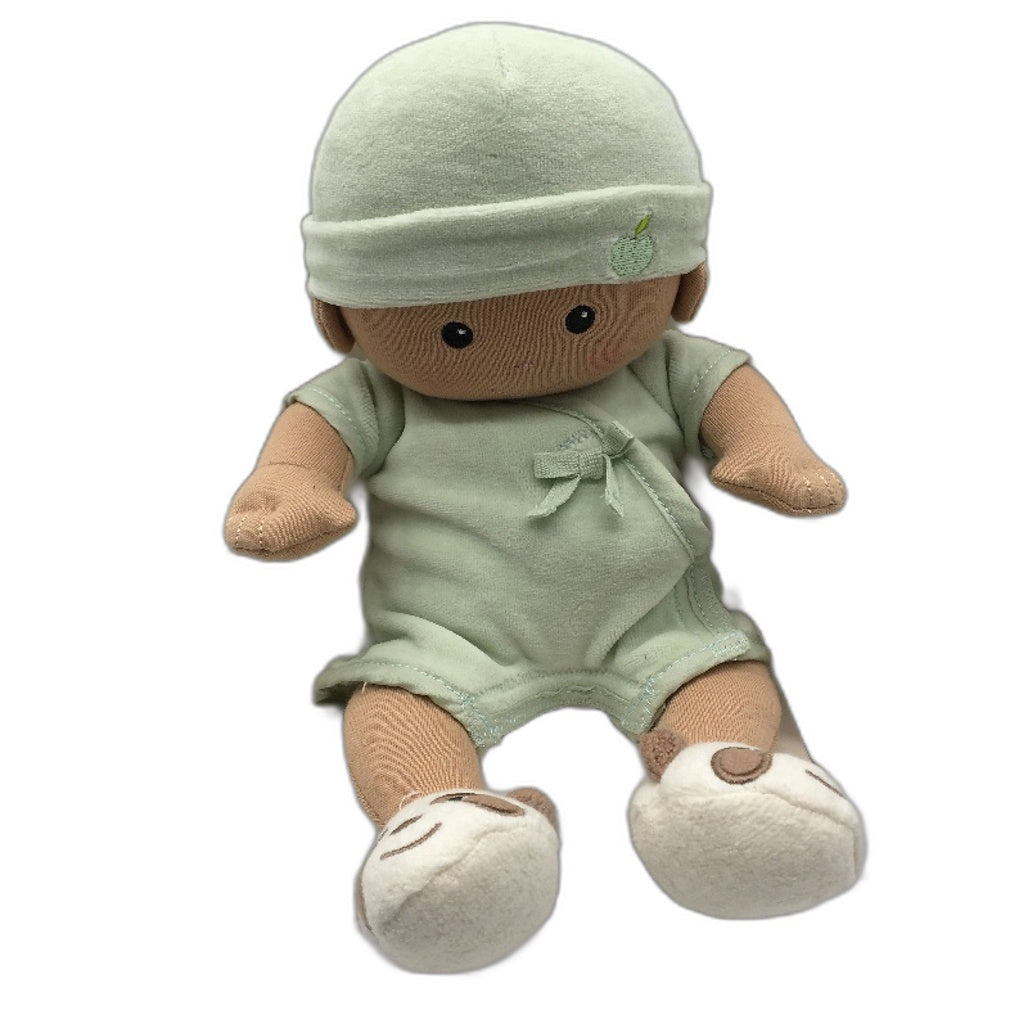 Apple Park Kids 100% Organic Cotton Baby In Mint Muslin Soft Doll Ages 3+ NEW