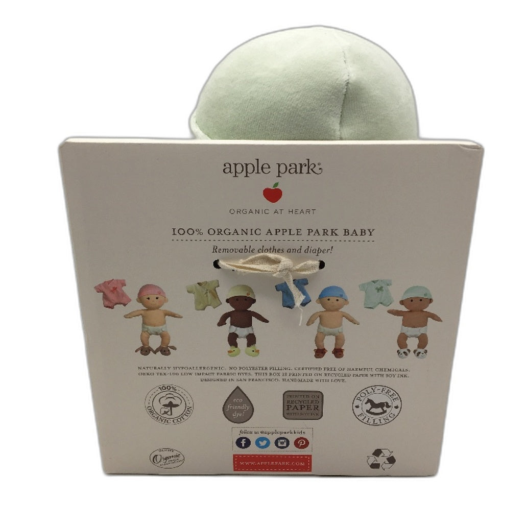 Apple Park Kids 100% Organic Cotton Baby In Mint Muslin Soft Doll Ages 3+ NEW
