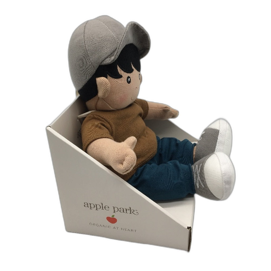 Apple Park Kids 100% Organic Cotton Grady Boy Muslin Soft Doll Ages 3+ NEW