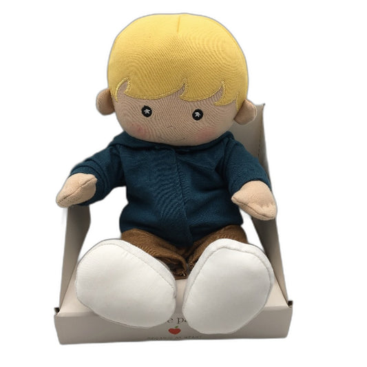 Apple Park Kids 100% Organic Cotton Luke Boy Muslin Soft Doll Ages 3+ NEW
