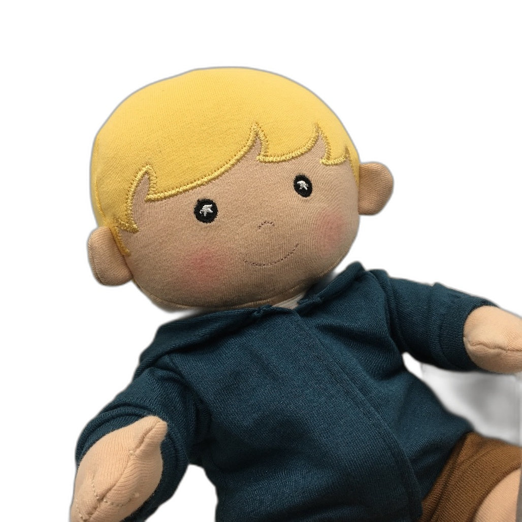 Apple Park Kids 100% Organic Cotton Luke Boy Muslin Soft Doll Ages 3+ NEW