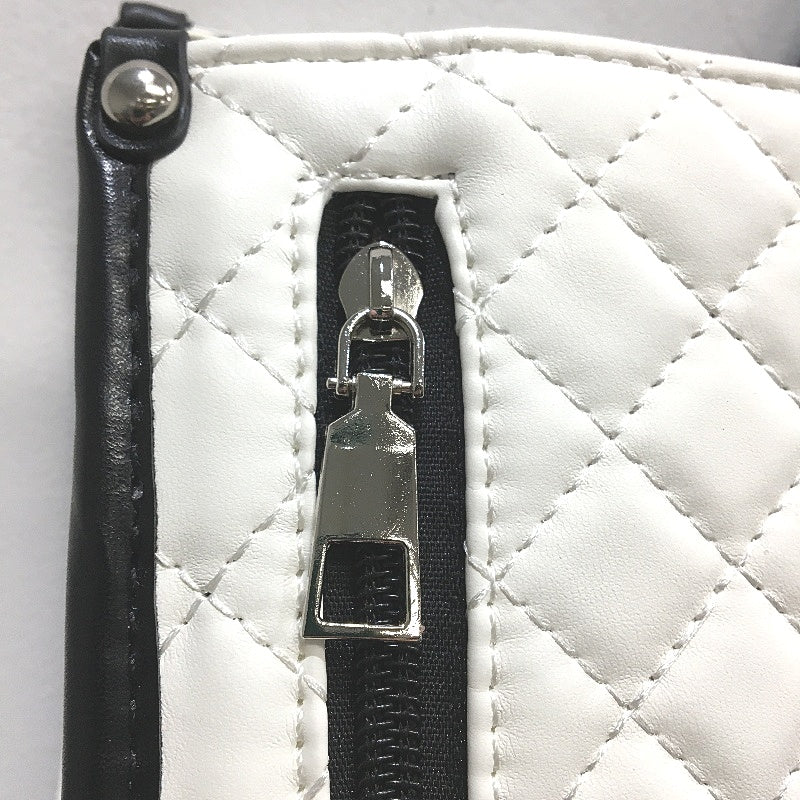 15.6 Inch Laptop Bag White Black Accent Faux Leather Quilted Look Lunch Tote NEW