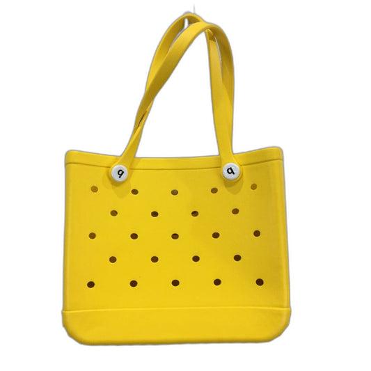 Jiusege Bright Yellow EVA Durable Waterproof Rubber Sandproof Beach Tote NEW