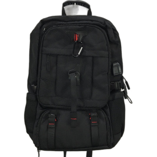 Expandable 60L Black Multi Compartment Travel Laptop Backpack With USB Port NEW