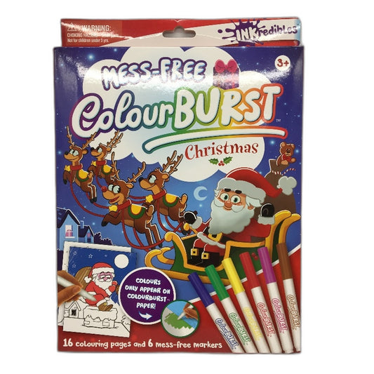 Hinkler Inkredibles Mess-Free Colourburst Christmas Colouring Pack Ages 3+ NEW