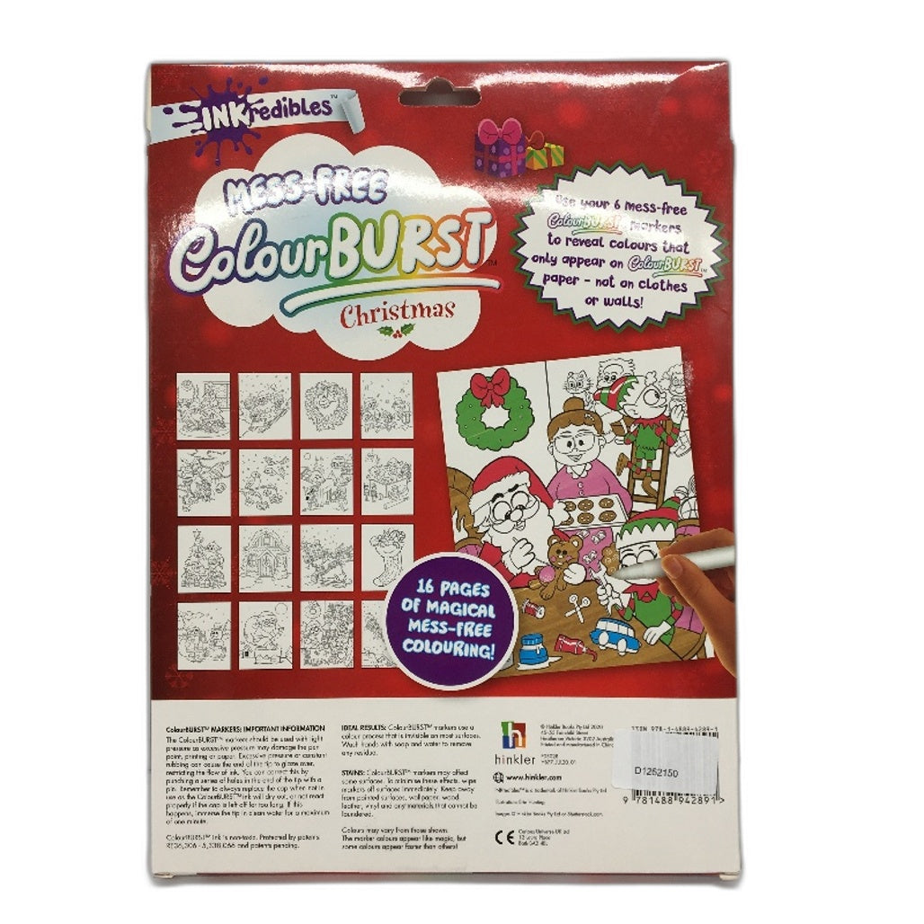 Hinkler Inkredibles Mess-Free Colourburst Christmas Colouring Pack Ages 3+ NEW