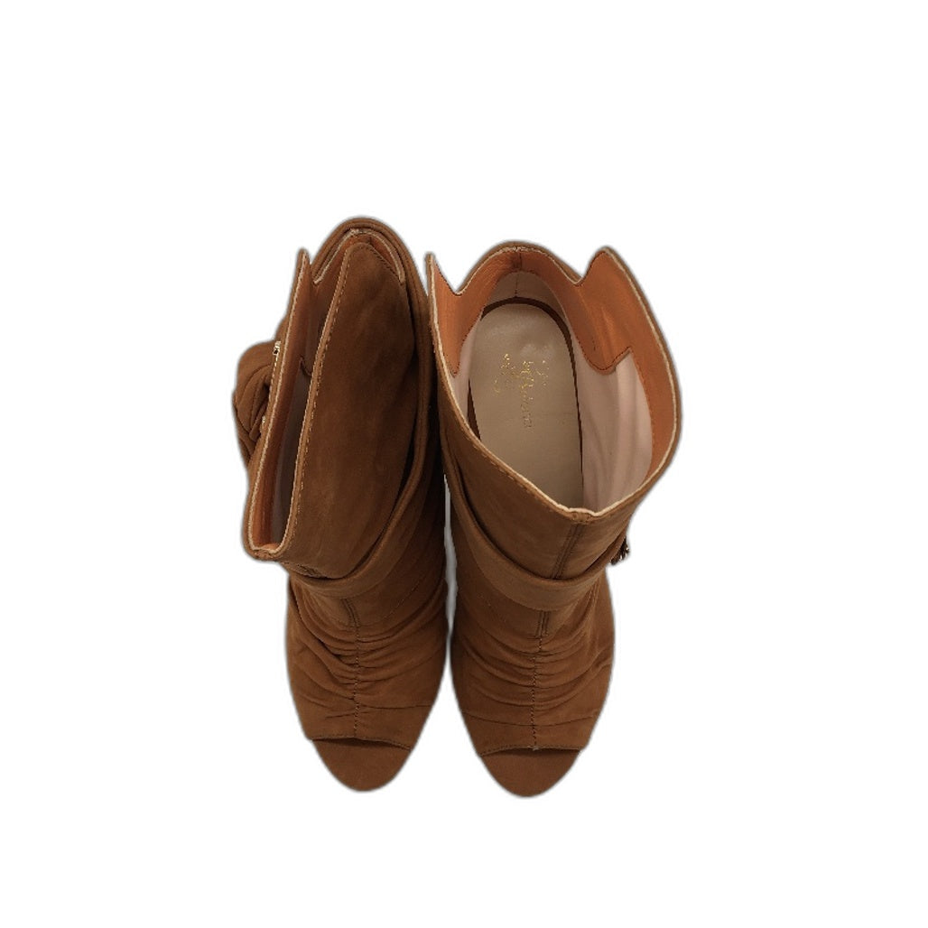 Belanci Madame Chantelle Italian Tan Suede Leather Boots Ladies Size EU 37 NEW