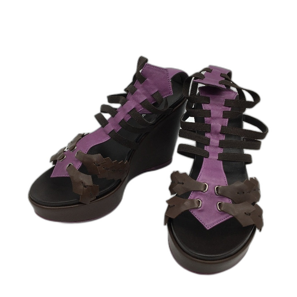 Audley Faded Peonia Vietri Spanish Made Leather Wedge Shoes Size EU 37 NEW