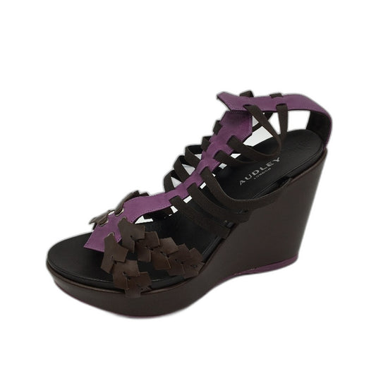 Audley Faded Peonia Vietri Spanish Made Leather Wedge Shoes Size EU 40 NEW