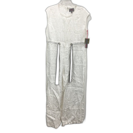 Forcynthia Beachwear 100% Linen White Sleeveless Jumpsuit Ladies Size M NEW