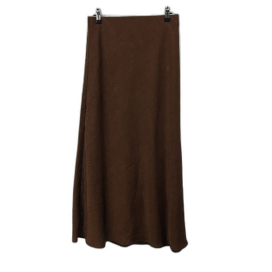 Basque Chocolate Brown Silky Smooth Elastic Waist Long Skirt Size 10 NEW