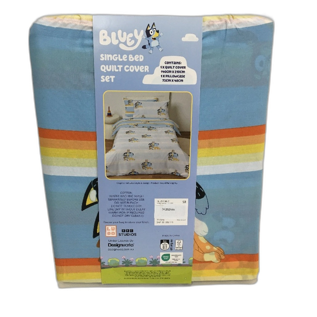 Kirkton House Bluey & Friends 100% Cotton Reversible Quilt Cover Set SINGLE NEW