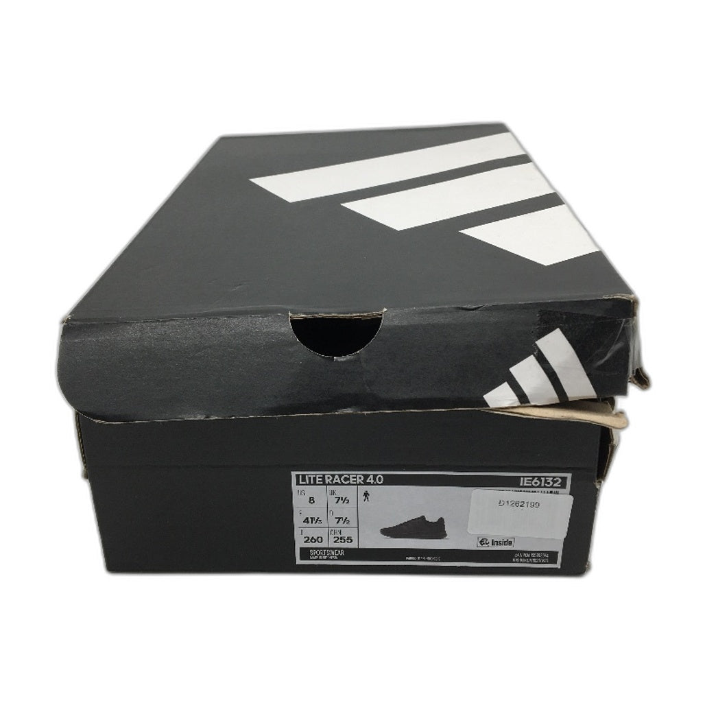 Adidas Lite Racer 4.0 Black Running Sneakers IE6132 Mens Size US 8 NEW