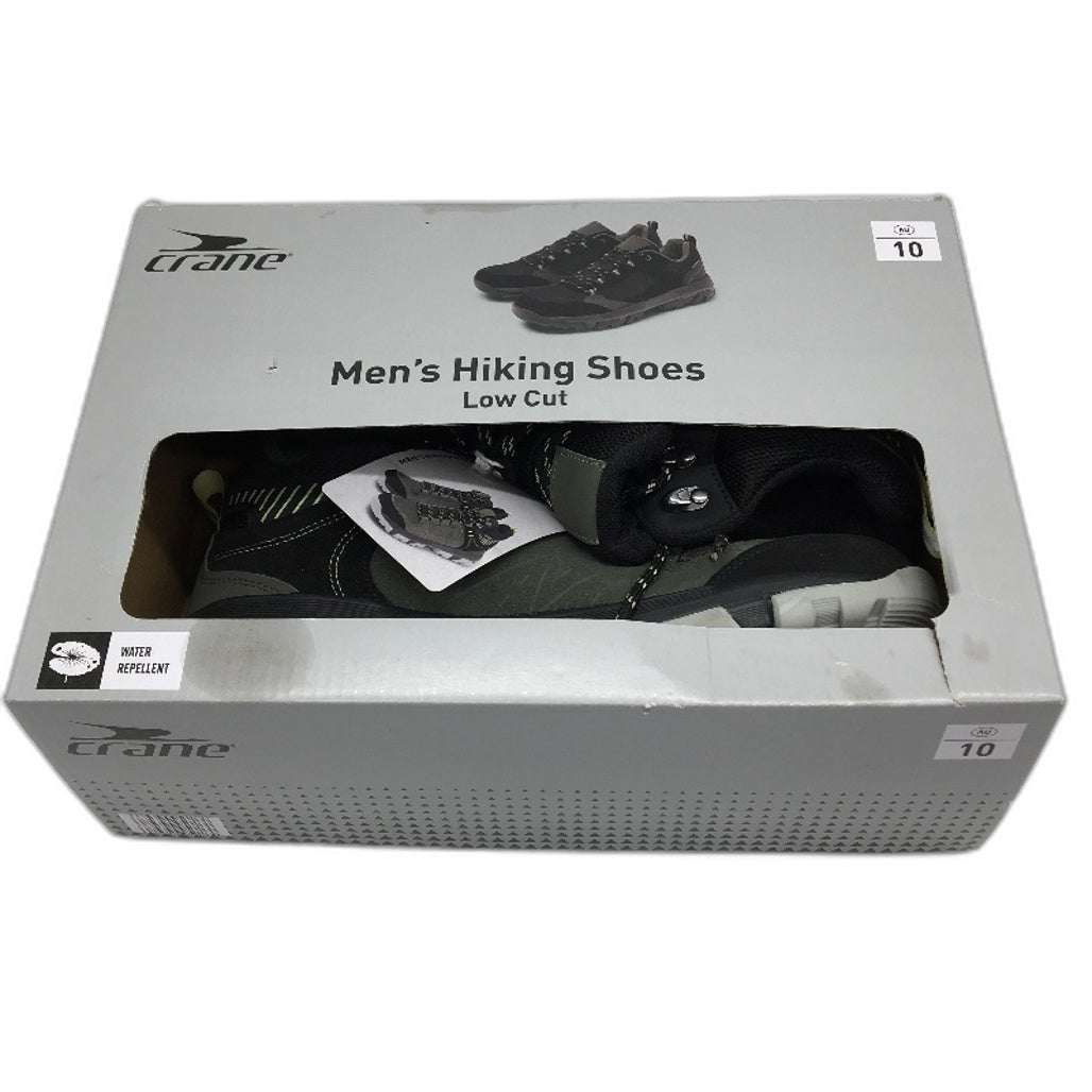Crane Low Cut Lace Up Black Grey Hiking Sneaker Style Shoes Mens Size 10 NEW