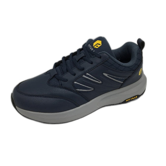 Fitville Navy Low Top Sturdy Core Leather Look Sneakers Mens Size US 10 NEW
