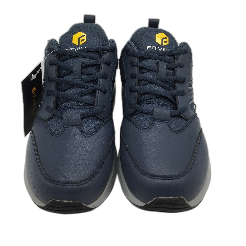 Fitville Navy Low Top Sturdy Core Leather Look Sneakers Mens Size US 10 NEW