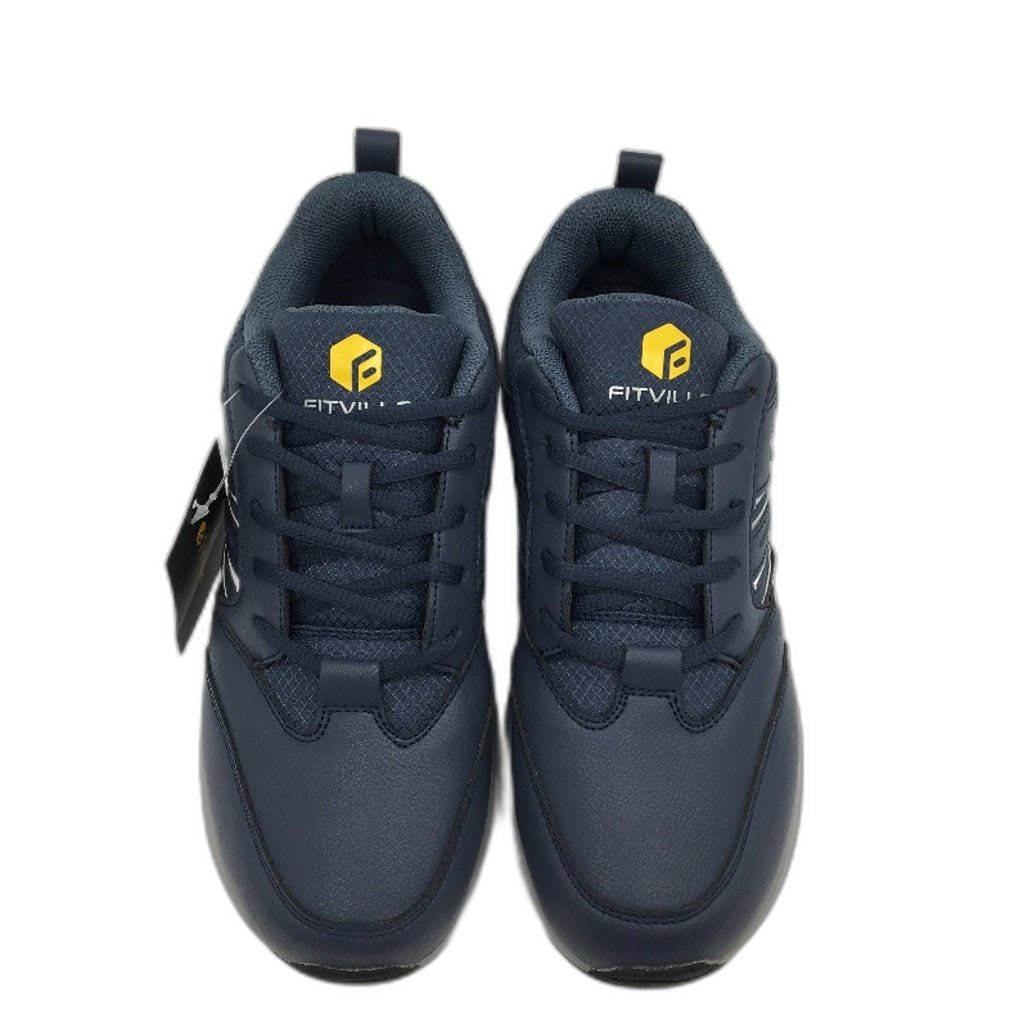 Fitville Navy Low Top Sturdy Core Leather Look Sneakers Mens Size US 10 NEW