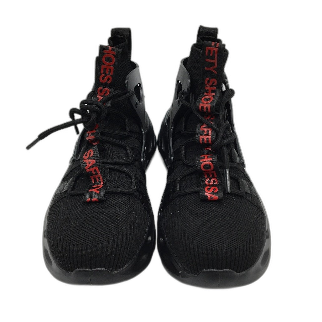 9KSAEFTYJB Safety Steel Toe Black Lace Up Work Sneaker Shoes Mens EU 40 NEW