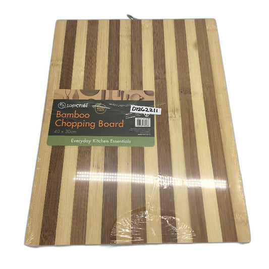 TopChef 2 Pack Non Slip Bamboo Wood Brown Chopping Boards 40x30cm NEW