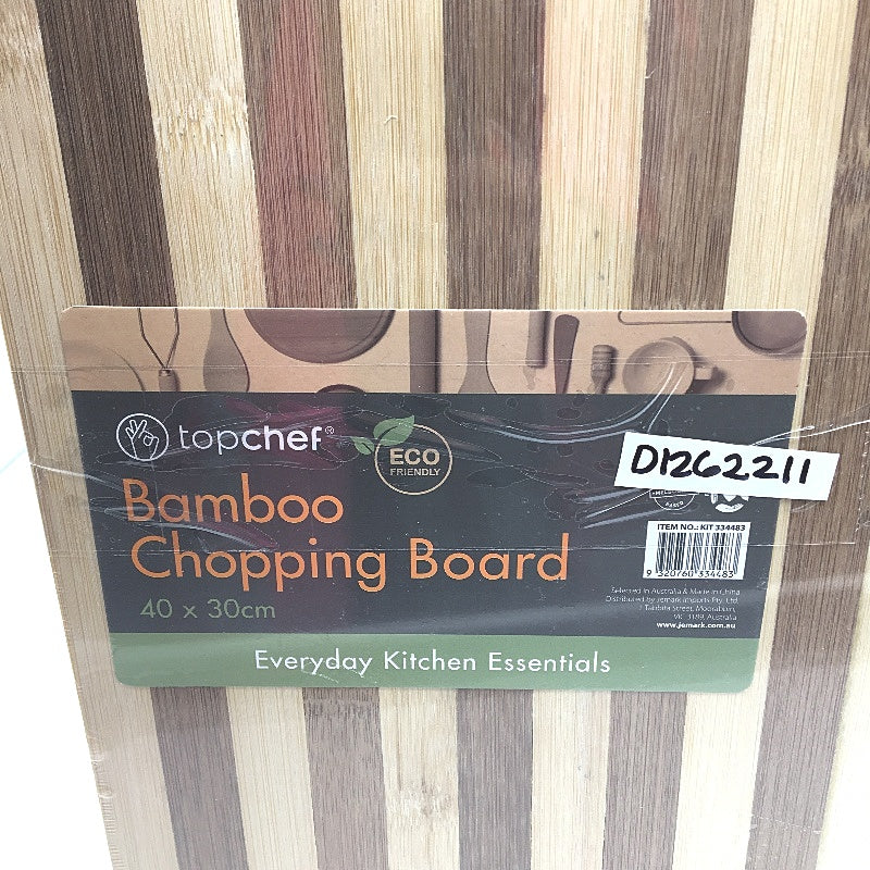 TopChef 2 Pack Non Slip Bamboo Wood Brown Chopping Boards 40x30cm NEW
