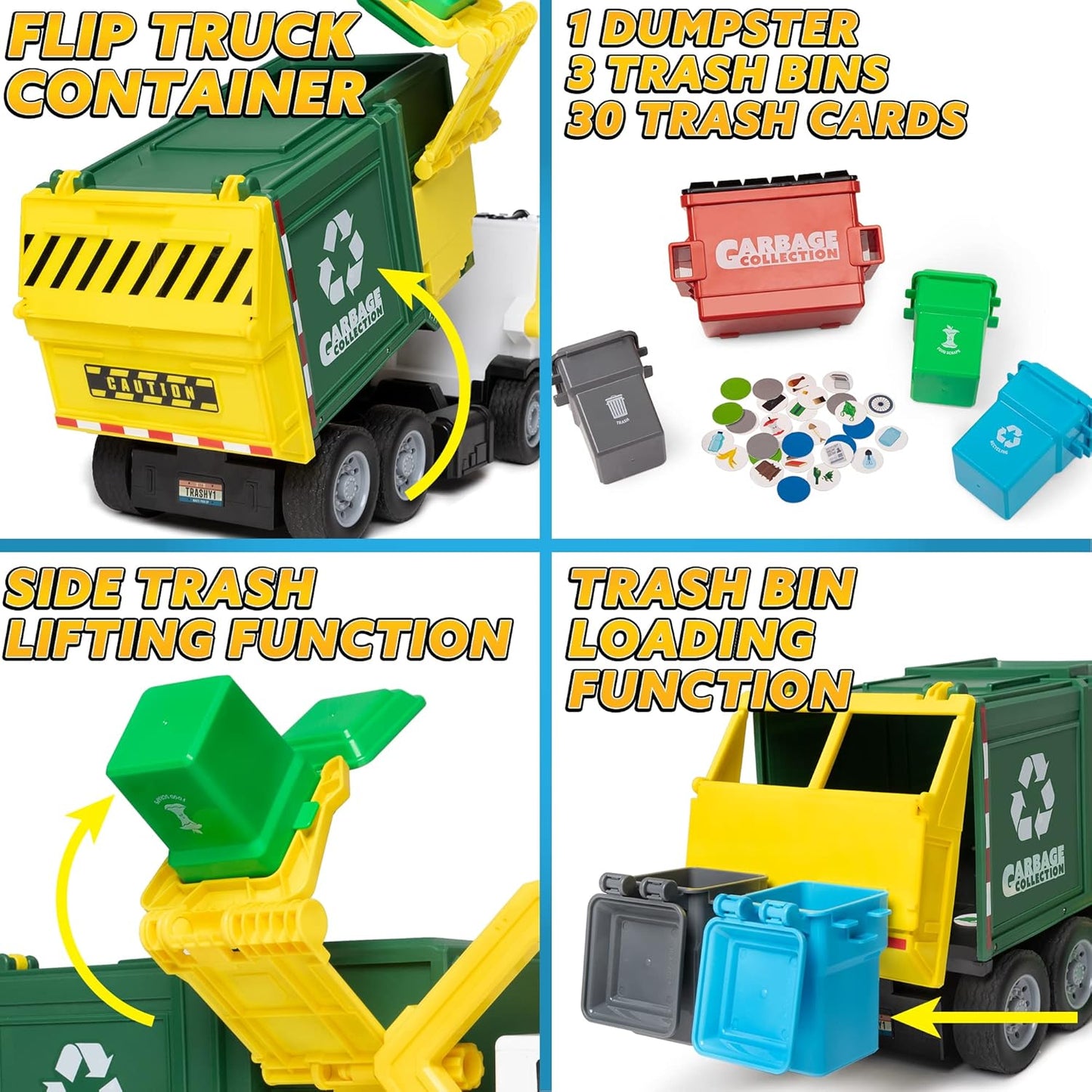 JOYIN 35pcs 16 Inch Friction Powered Large Garbage Truck Toy Ages 3 and Up NEW