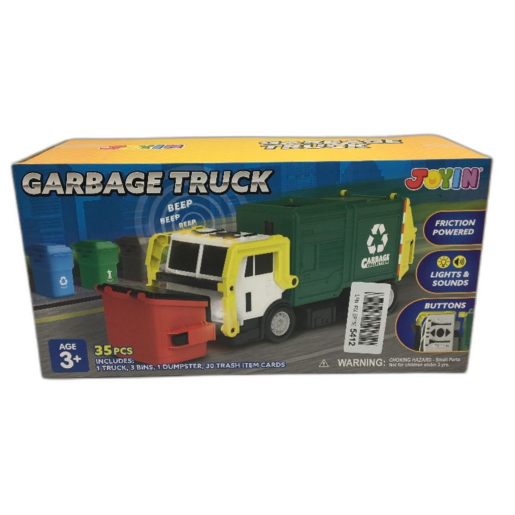 JOYIN 35pcs 16 Inch Friction Powered Large Garbage Truck Toy Ages 3 and Up NEW