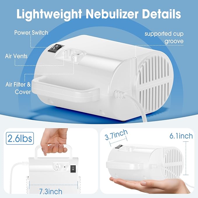 Portable Nebuliser Machine Handheld Inhaler Mist Breathing Compressor System NEW