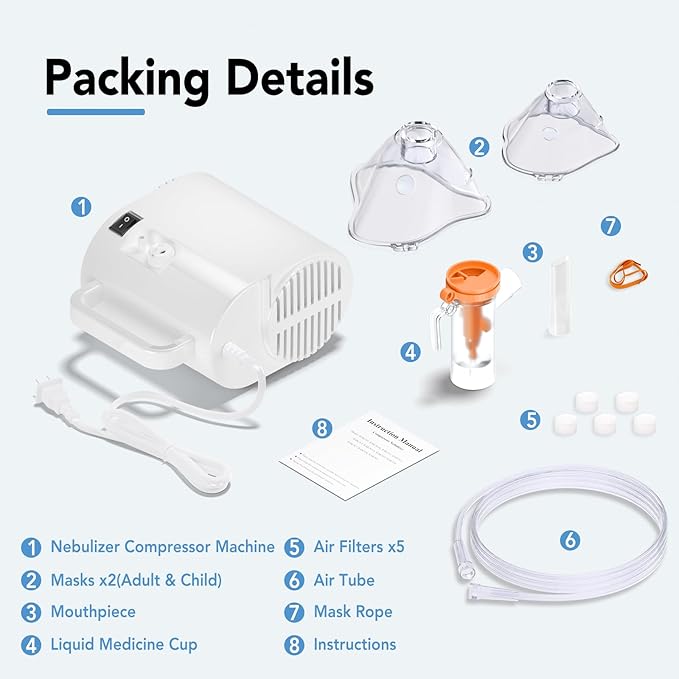 Portable Nebuliser Machine Handheld Inhaler Mist Breathing Compressor System NEW