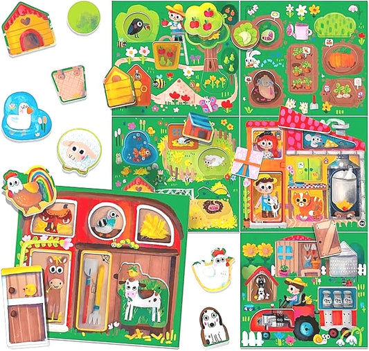 Headu Play Farm Montessori Eduational Visual Card and Tile Game Ages 2-5 Yrs NEW