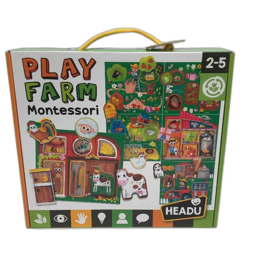 Headu Play Farm Montessori Eduational Visual Card and Tile Game Ages 2-5 Yrs NEW