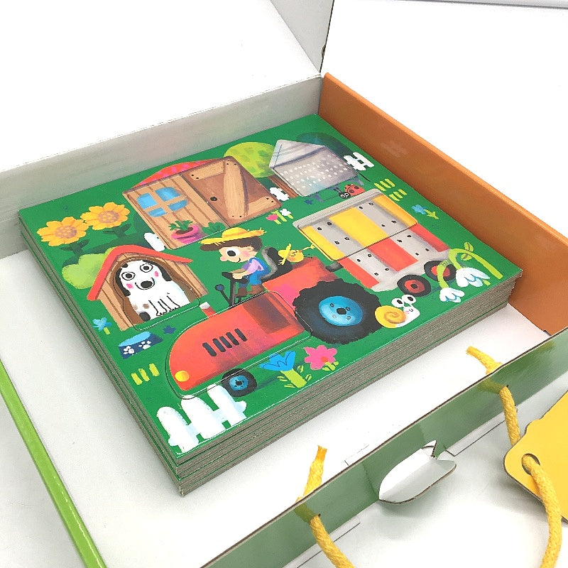 Headu Play Farm Montessori Eduational Visual Card and Tile Game Ages 2-5 Yrs NEW
