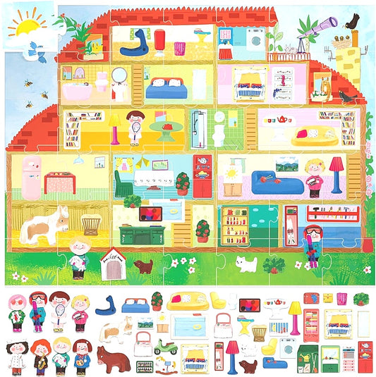 Headu 42 Piece The Doll House Giant Playset Tactile Tile Puzzle Set NEW