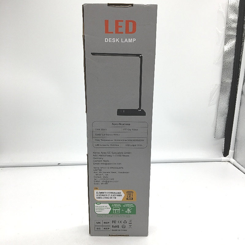 Electight Dimmable LED Touch Control Black Desk Lamp with Auto Shut Off NEW