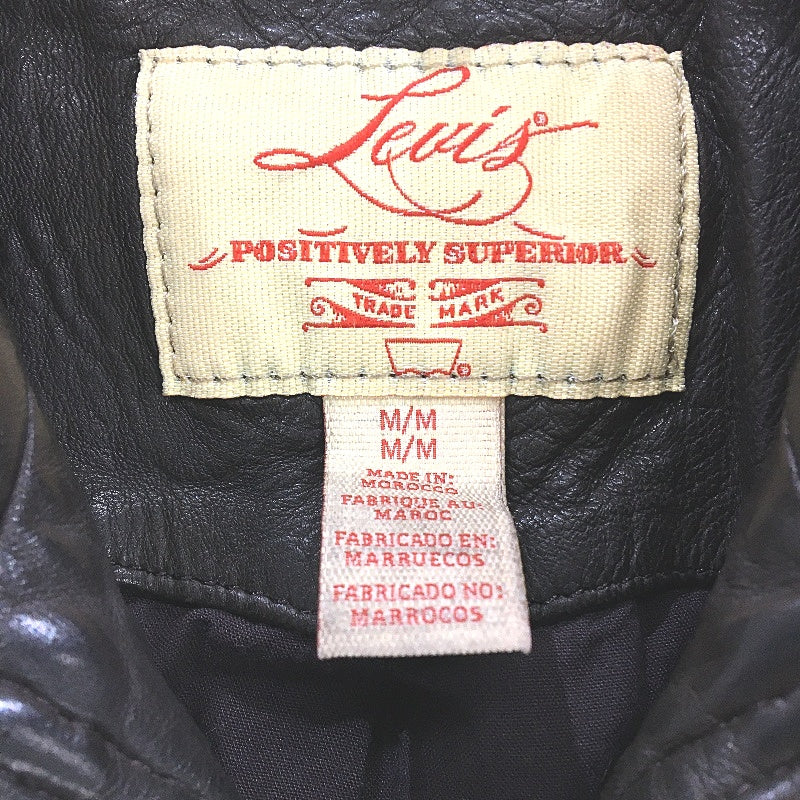 Levi's Positively Superior Vintage Black Leather Biker Jacket Ladies Size Medium