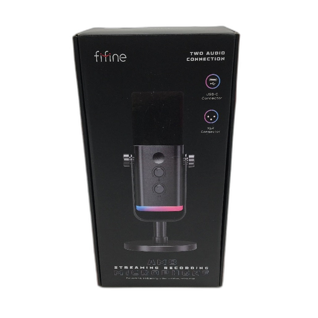 Fifine AM8 RGB Streaming Recording Microphone USB C and XLR Connector NEW