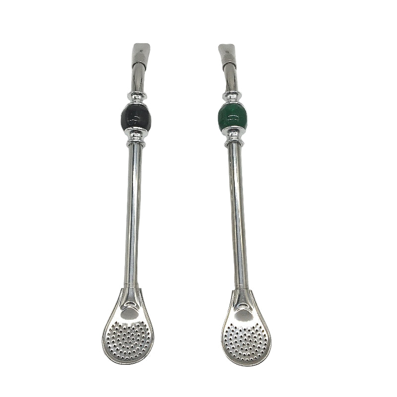 Cuopru Set of 2 Yerba Mate Bombillas Set Reusable Stainless Steel Straws NEW
