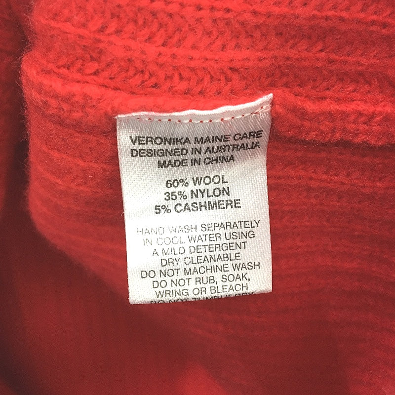 Veronika Maine Wool Cashmere Blend Knitted Red Sweater Ladies Size Small