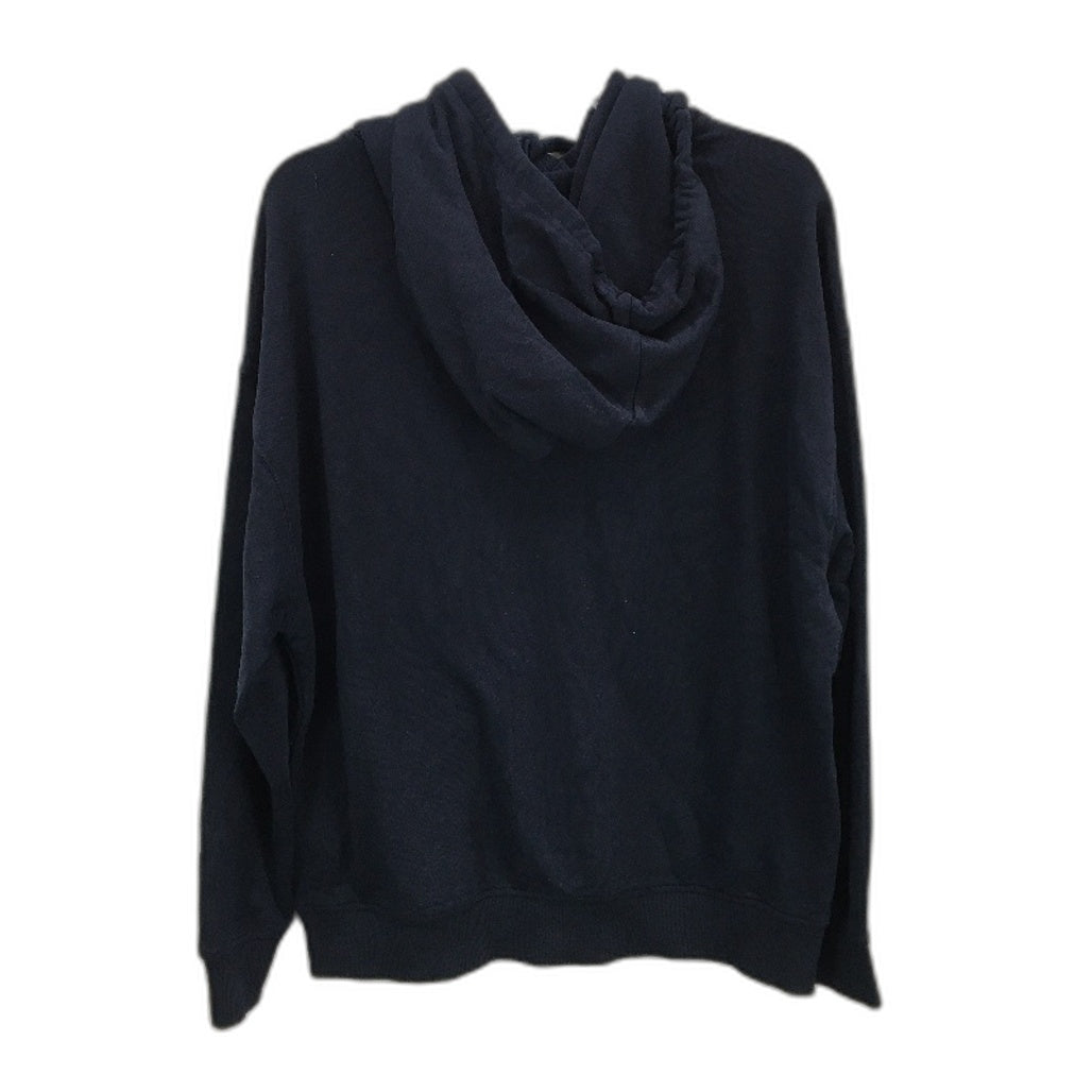 Tommy Hilfiger Quarter Zip Hooded Navy Front Pocket Jumper Ladies Size Large