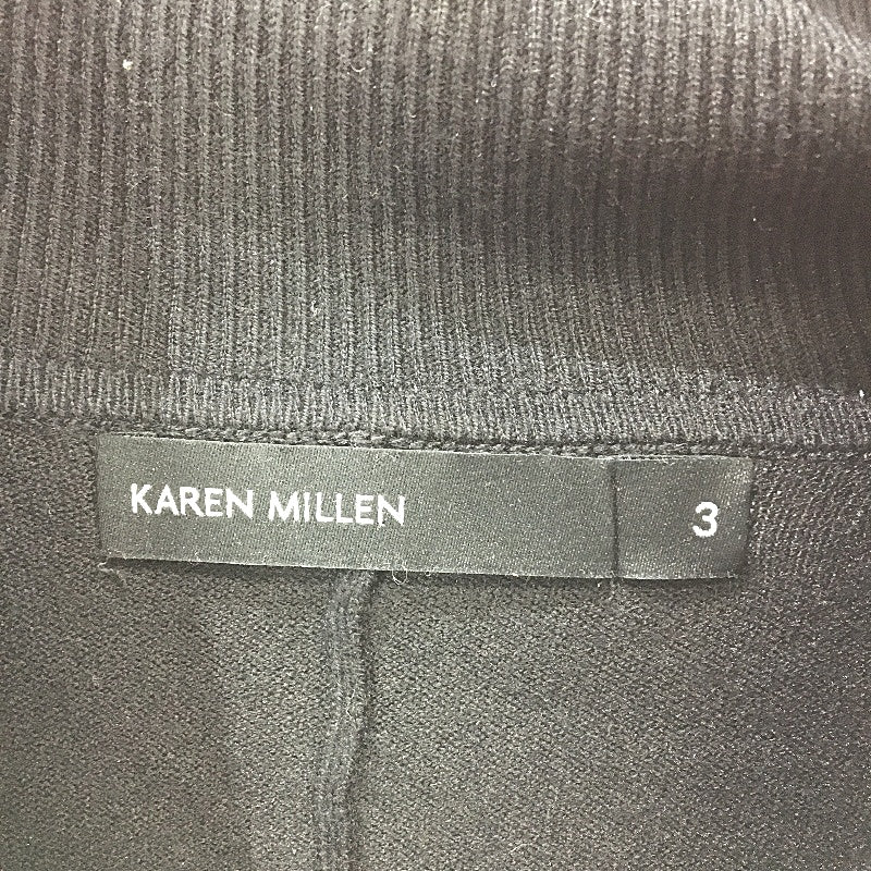 Karen Millen Pullover Knit Turtleneck Chiffon Flare Black Sweater Ladies Size 3