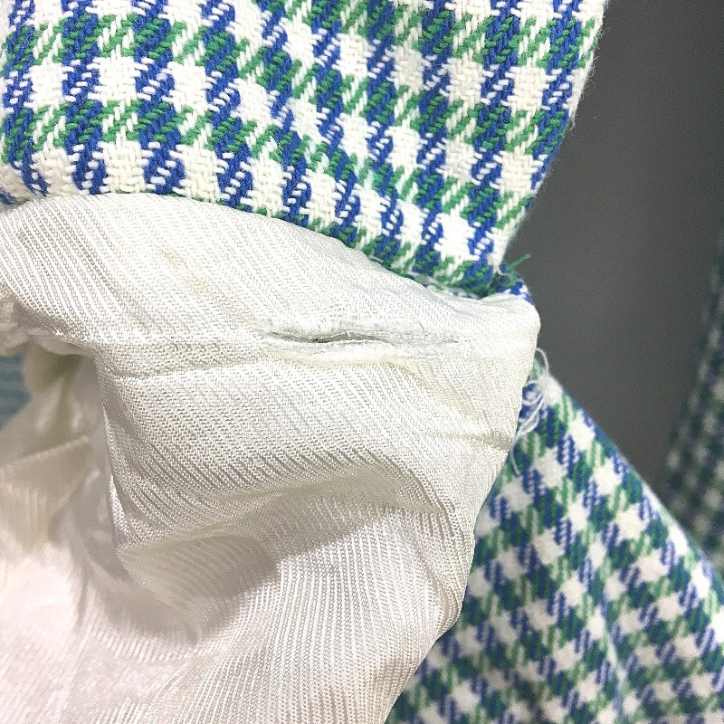Zara Double Breasted Green Blue Gingham Fitted Blazer Jacket Ladies Size XL