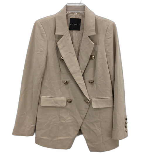 Decjuba Double Breasted Fully Lined Beige Blazer Jacket Ladies Size AU 12