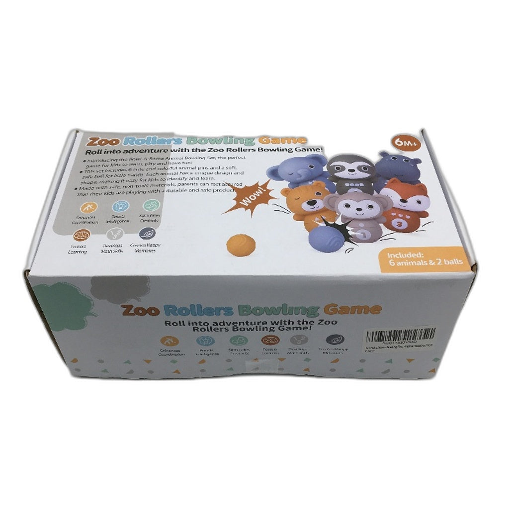 Bowl-A-Rama Zoo Animal Rollers Bowling Game Set Ages 6 Months Plus NEW